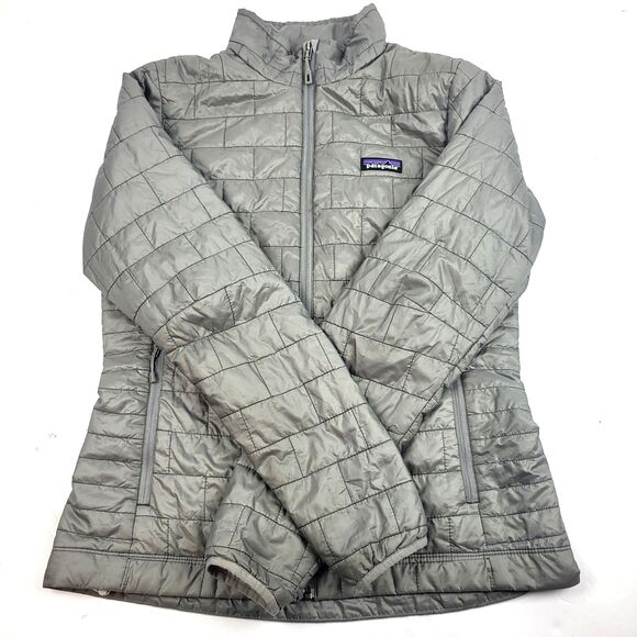 PATAGONIA Women Nano Puff Jacket Gray Primaloft 84216 Insulated Outdoors M READ - Picture 1 of 16
